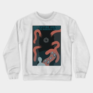 Mariana Trench Travel Poster Crewneck Sweatshirt